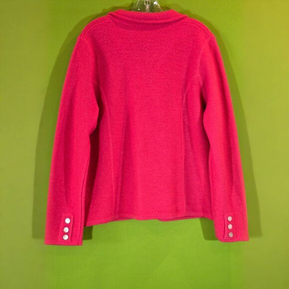 Croft&Barrow Vintage 100% wool knitted blazer MOP buttons sz L - Picture 2 of 8